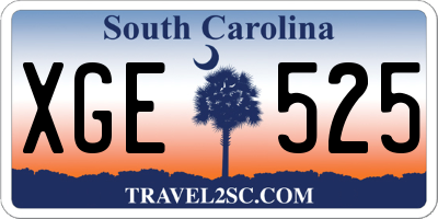 SC license plate XGE525