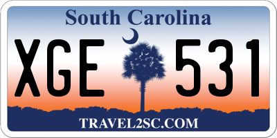 SC license plate XGE531