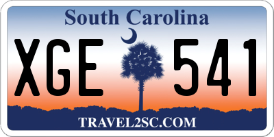 SC license plate XGE541