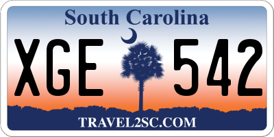 SC license plate XGE542
