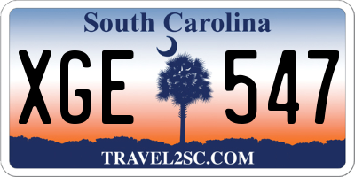 SC license plate XGE547