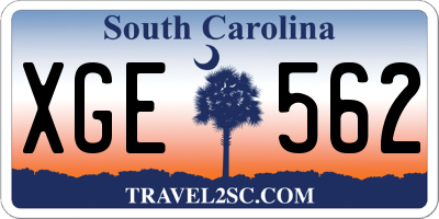 SC license plate XGE562