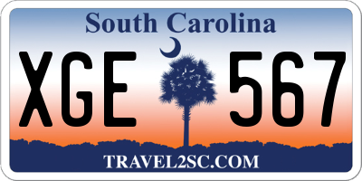 SC license plate XGE567