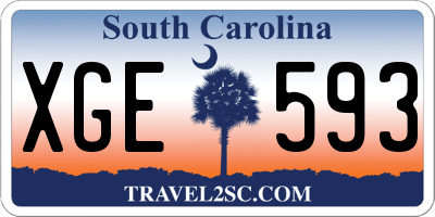 SC license plate XGE593