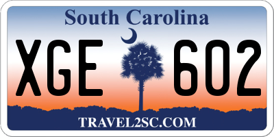 SC license plate XGE602