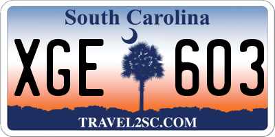 SC license plate XGE603