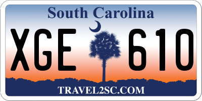 SC license plate XGE610
