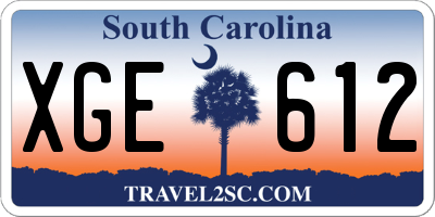 SC license plate XGE612