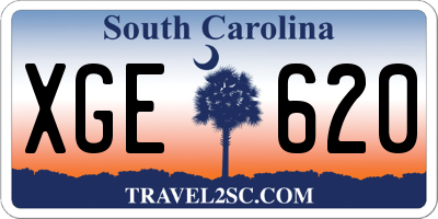 SC license plate XGE620