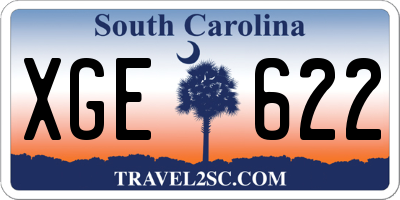 SC license plate XGE622