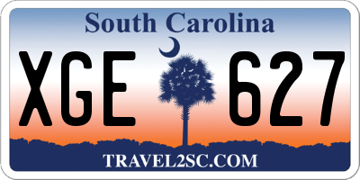 SC license plate XGE627