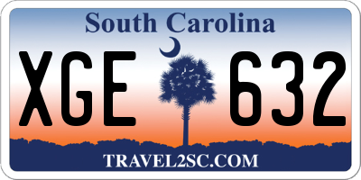 SC license plate XGE632
