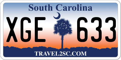 SC license plate XGE633