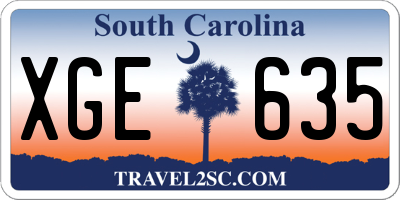 SC license plate XGE635