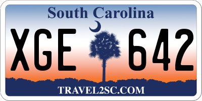 SC license plate XGE642