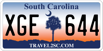 SC license plate XGE644