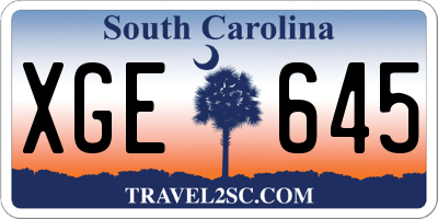 SC license plate XGE645