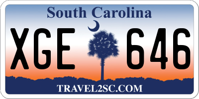 SC license plate XGE646