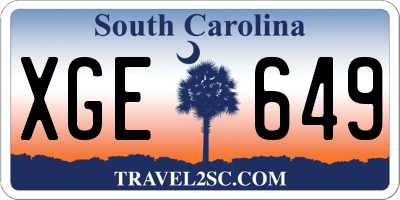 SC license plate XGE649