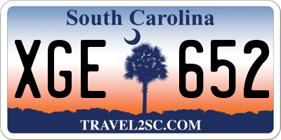 SC license plate XGE652