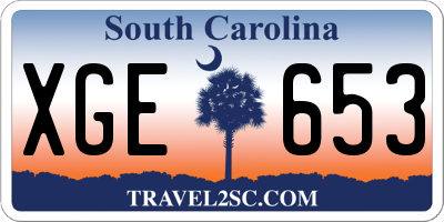SC license plate XGE653