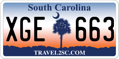 SC license plate XGE663