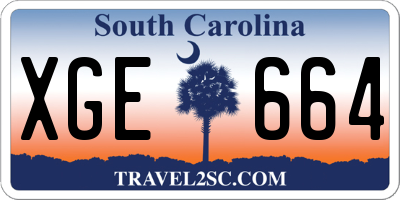 SC license plate XGE664