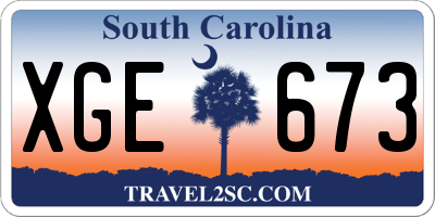 SC license plate XGE673
