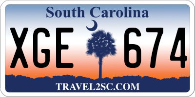 SC license plate XGE674