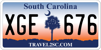 SC license plate XGE676