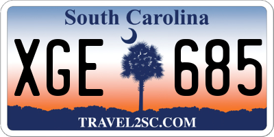 SC license plate XGE685