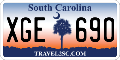 SC license plate XGE690