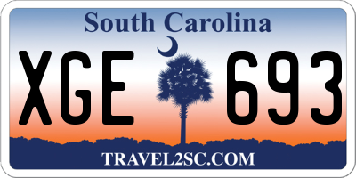 SC license plate XGE693