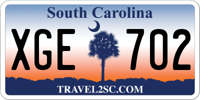 SC license plate XGE702