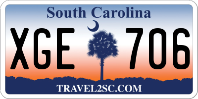 SC license plate XGE706