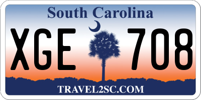 SC license plate XGE708