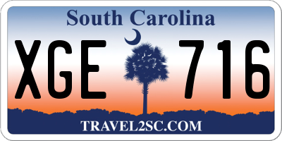 SC license plate XGE716