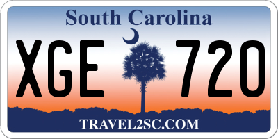 SC license plate XGE720