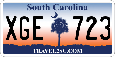 SC license plate XGE723