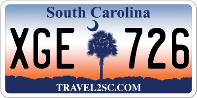 SC license plate XGE726
