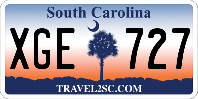 SC license plate XGE727