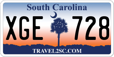 SC license plate XGE728