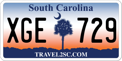 SC license plate XGE729
