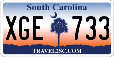 SC license plate XGE733