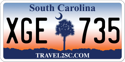 SC license plate XGE735