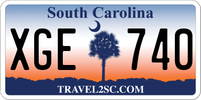 SC license plate XGE740