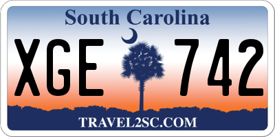 SC license plate XGE742