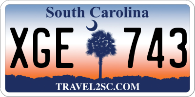 SC license plate XGE743