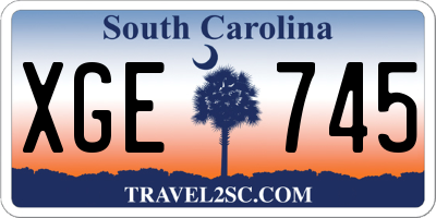 SC license plate XGE745