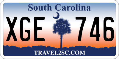 SC license plate XGE746
